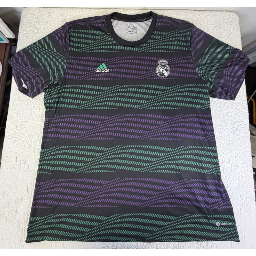 20/21 REAL MADRID ADIDAS PRE-MATCH MENS RARE SOCCER JERSEY FOOTBALL SHIRT SZ 2XL